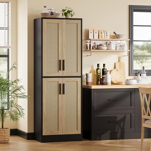 Tall Storage Cabinet with 4 Doors and Adjustable Shelves F27555