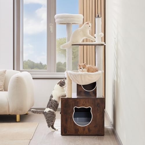 Large Cat Tree with Litter Box Enclosure J515327