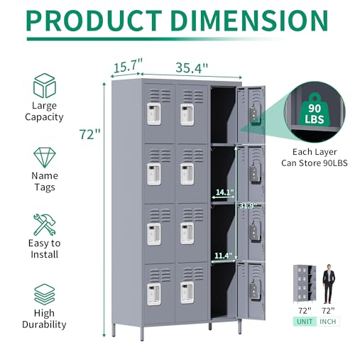 Black 6 Door Steel Storage Lockers with Shelves K152