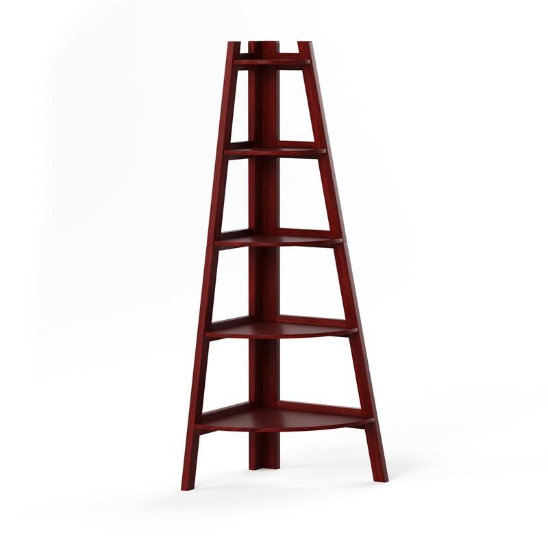 5-Shelf Wood Corner Bookcase L2509