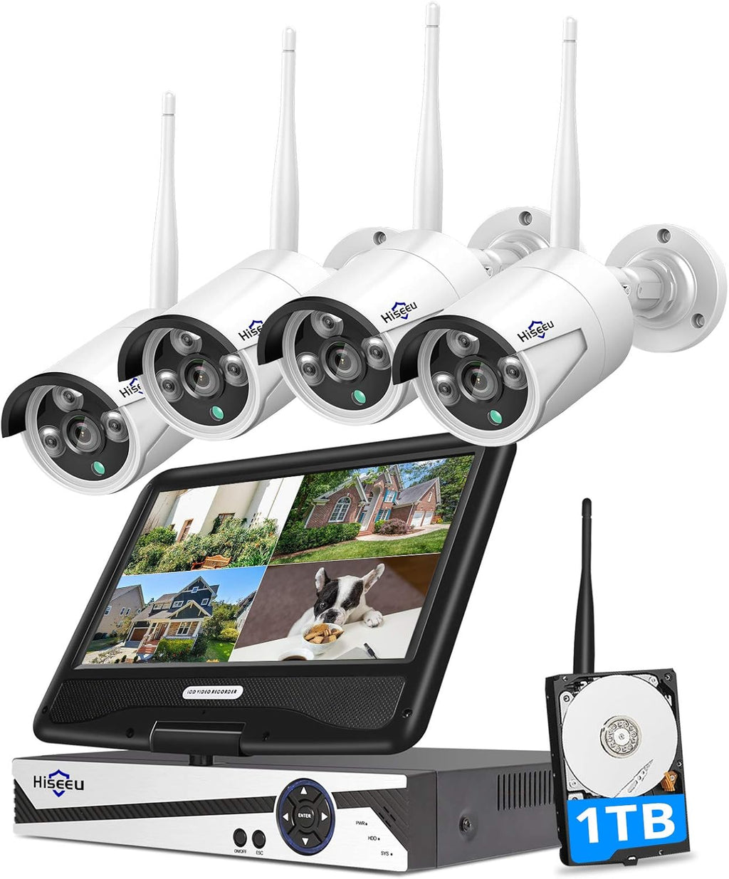 8CH Wireless Security Camera System with 10.1 Monitor and 1TB HDD F8305