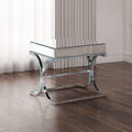 Contemporary Chrome Metal Square End Table D346