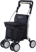 4 Wheels Shopping Cart with Seat, 29L Removable Bag H9086