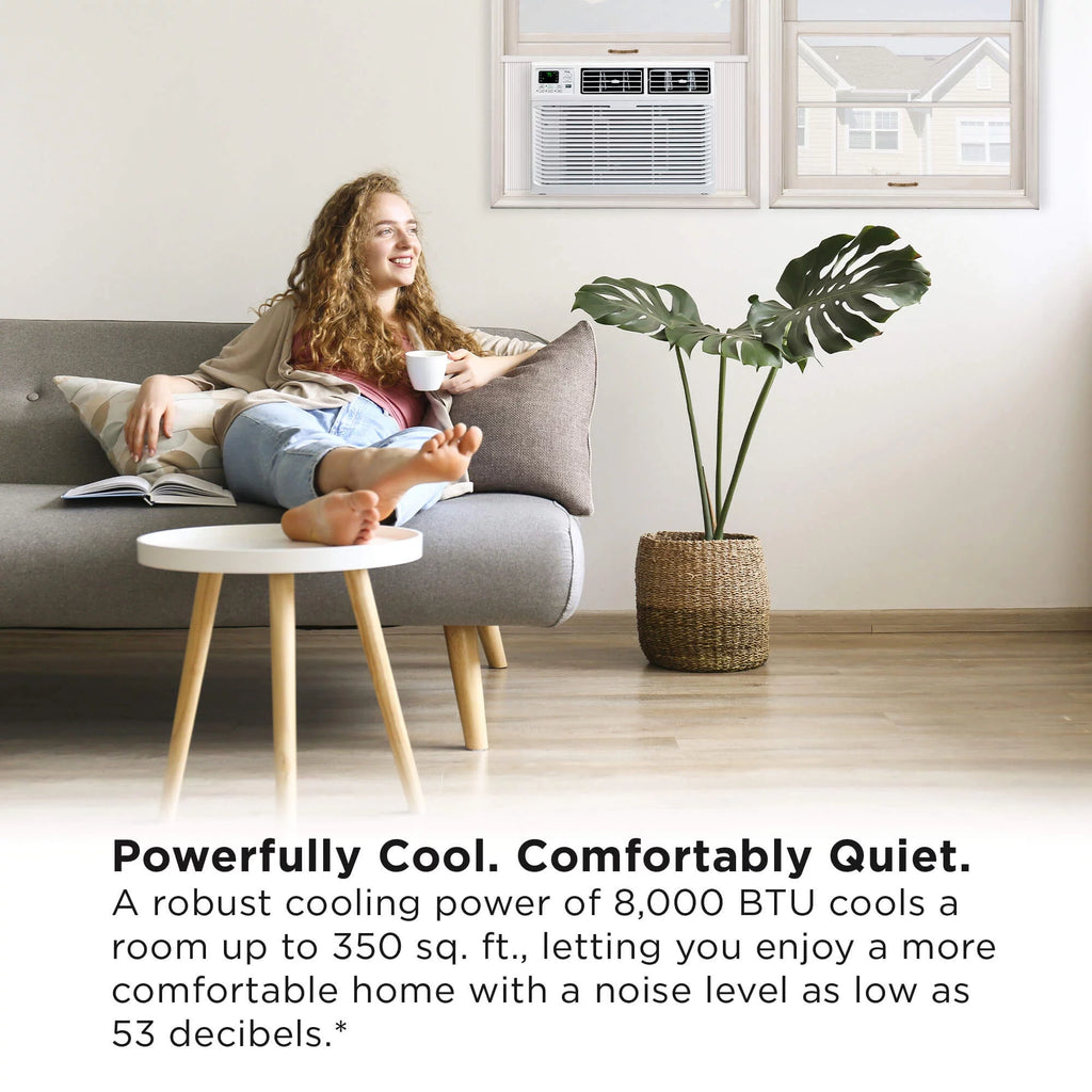 8000 BTU Smart Window Air Conditioner with Remote, White F7554