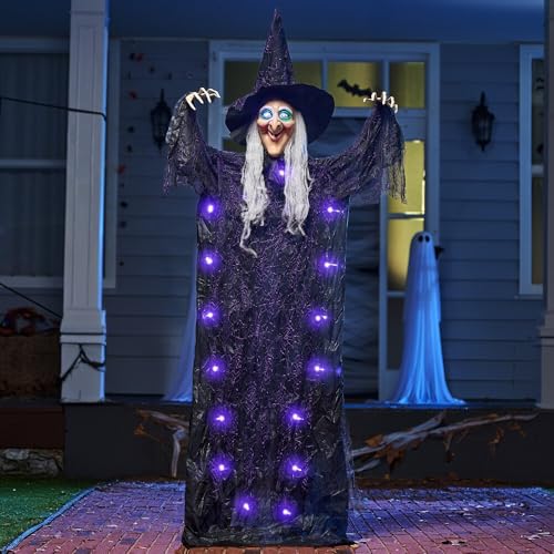 72” Hanging Talking Witch Decor with Light Up Ghost X748298