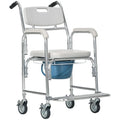 3-in-1 Shower Commode Wheelchair 330 lbs. Weight Capacity Gray H441