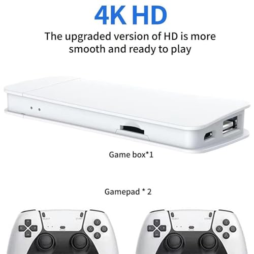 Wireless Retro Game Console 4K HDMI Plug and Play with Dual 2.4G Wireless Controllers 64G M665485