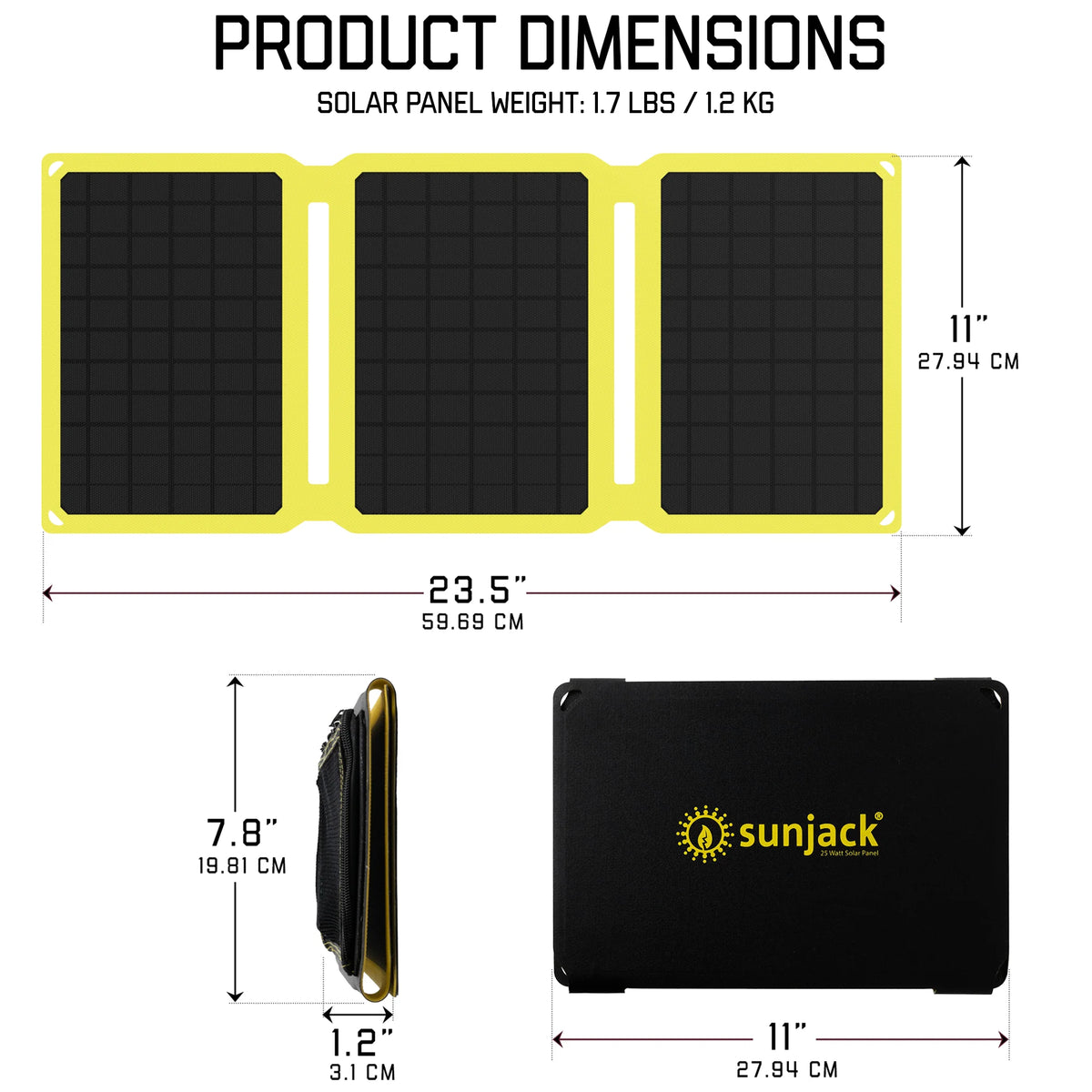 25W Portable Solar Panel Charger Kit USB-A & USB-C V99481