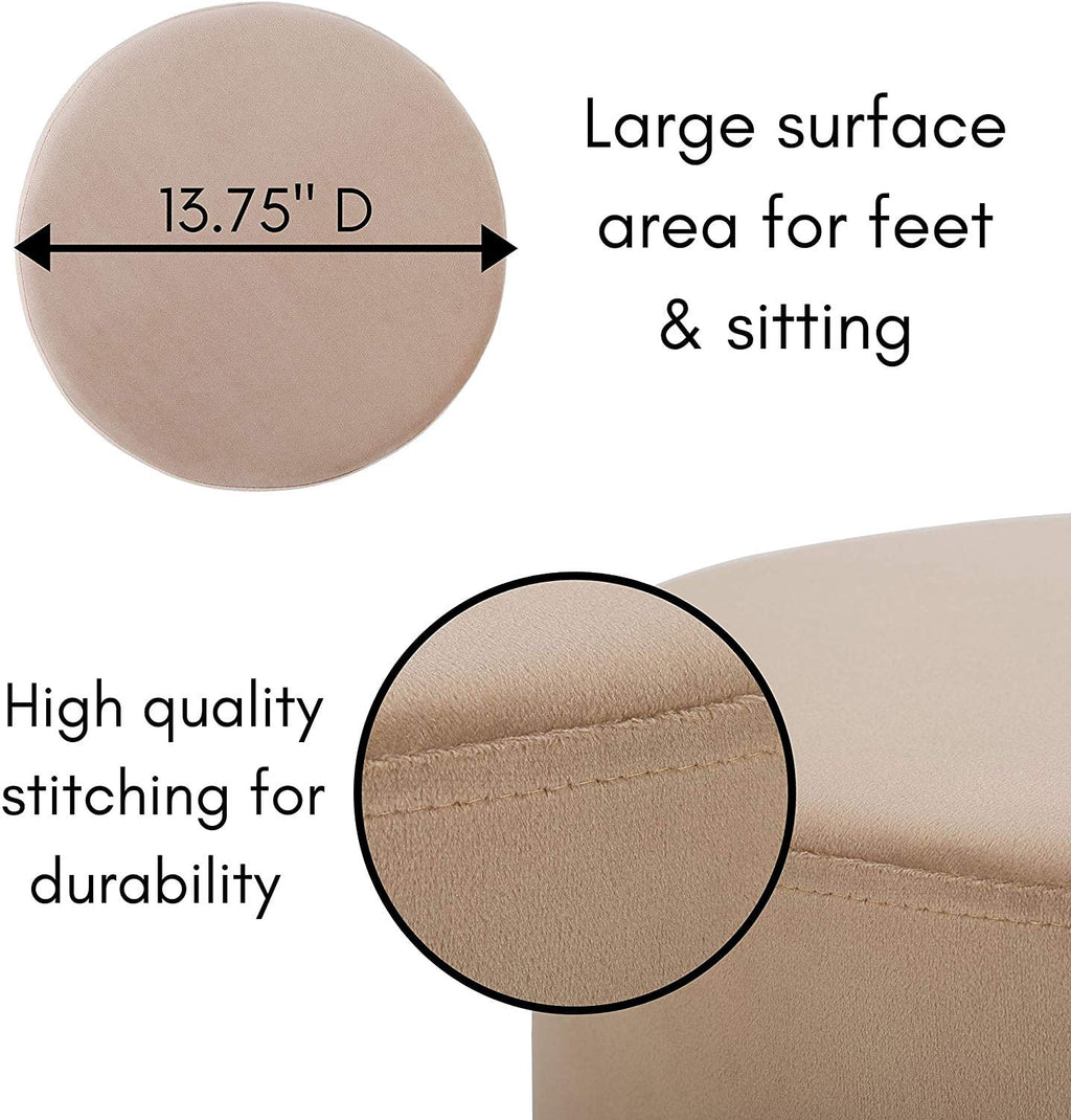 Round Velvet Ottoman Foot Stool X71094