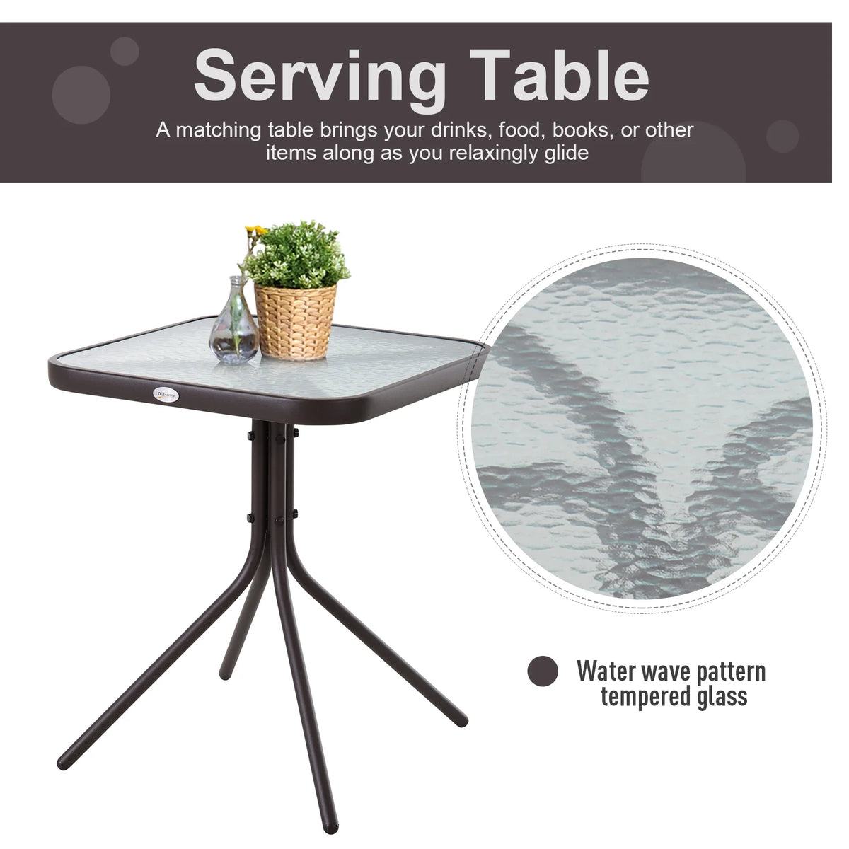 3 Pc Sling Fabric Rocking Glider Chair with Table Set Gray I19708