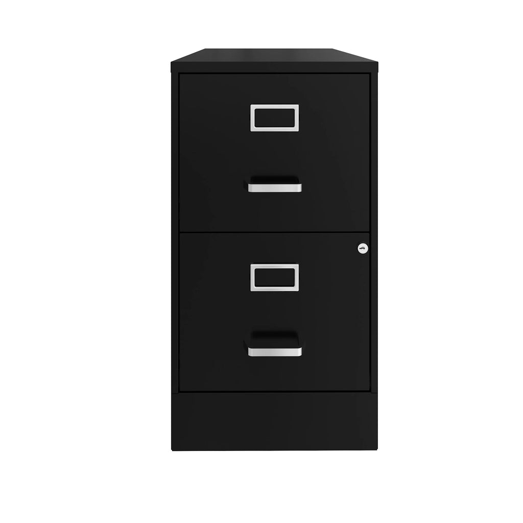 22" Deep 2 Drawer Metal File Cabinet, Black Q64455