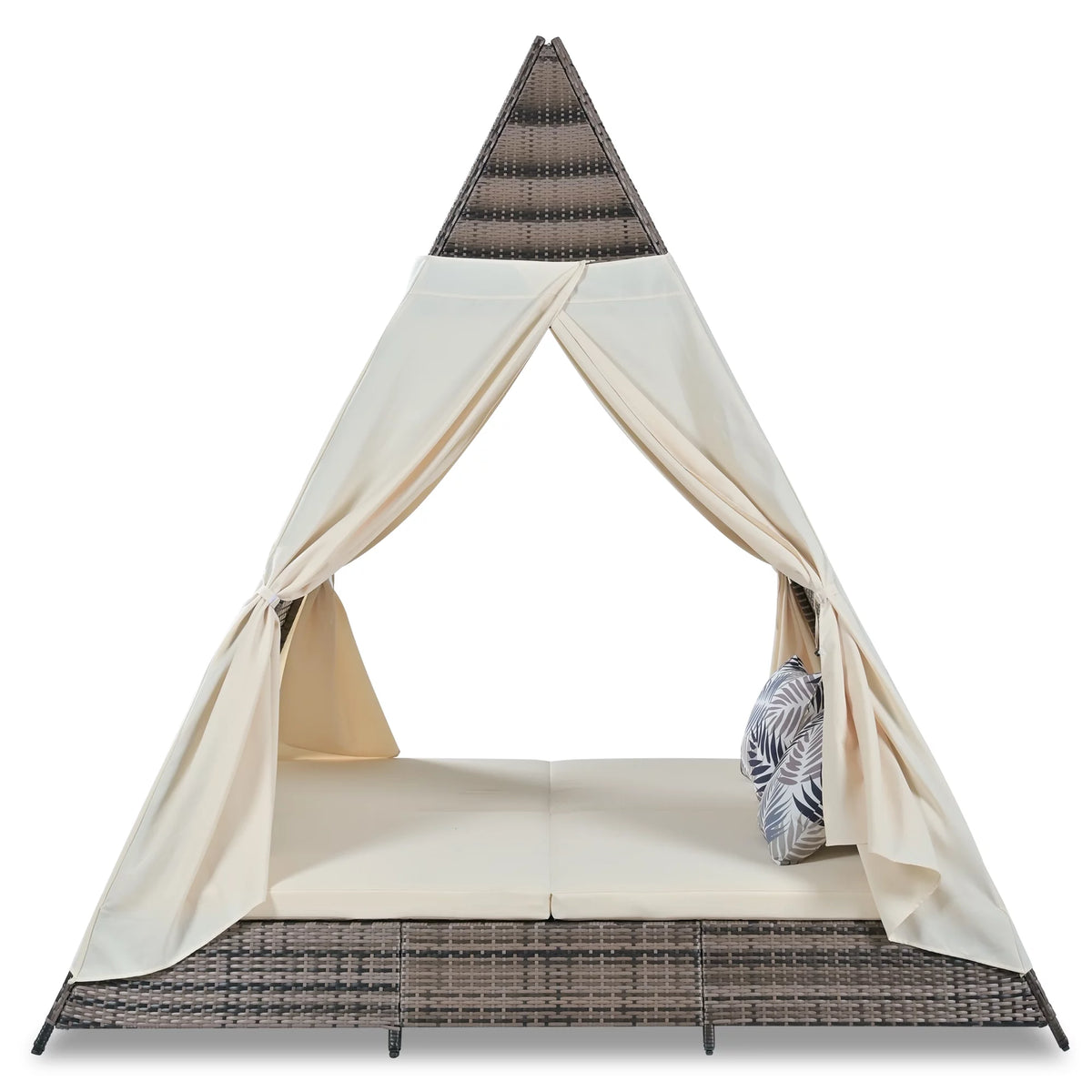 PE Wicker Daybed with Beige Cushions K96407