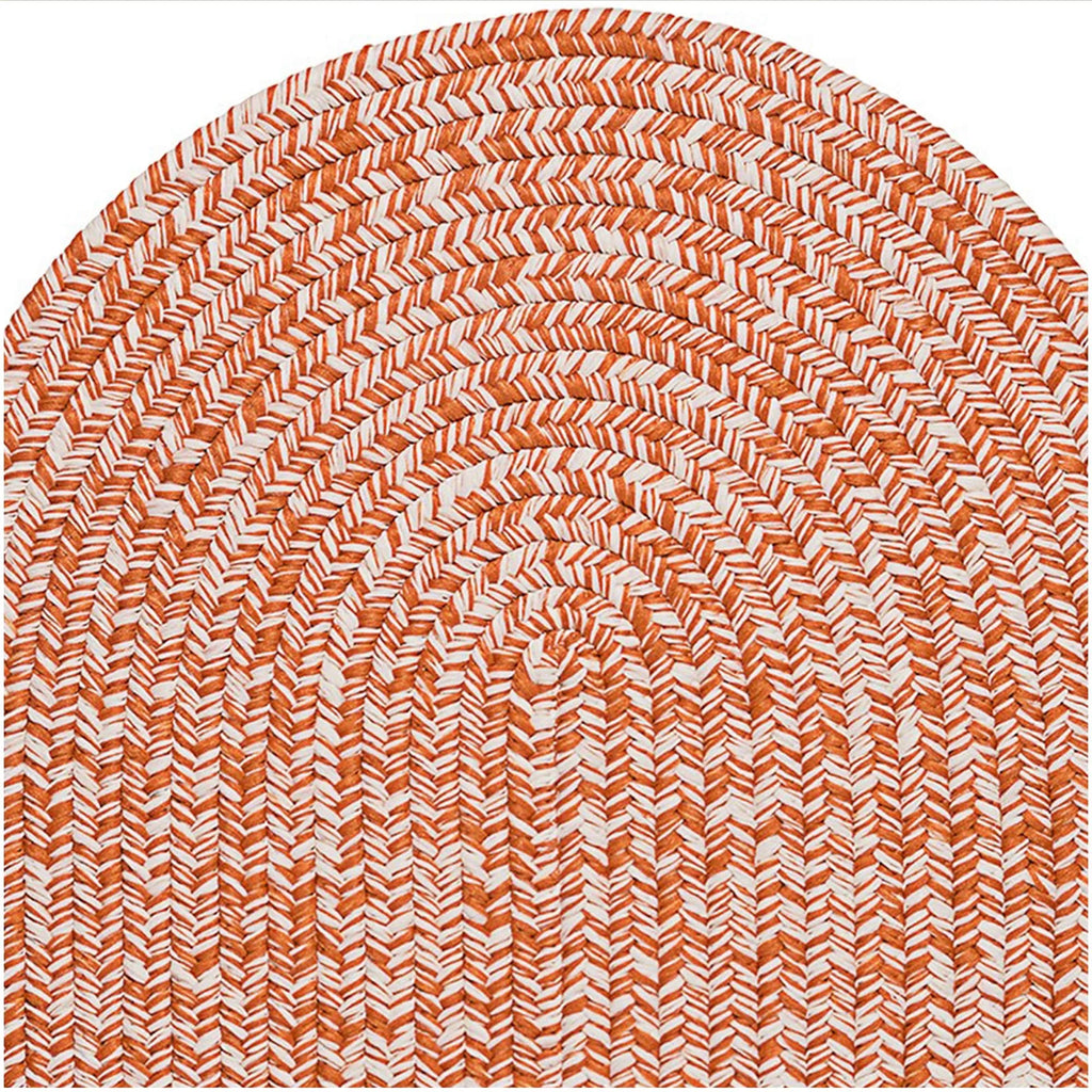 Reversible Braided Indoor Outdoor Area Rug Rust 5' x 8' Oval N22554