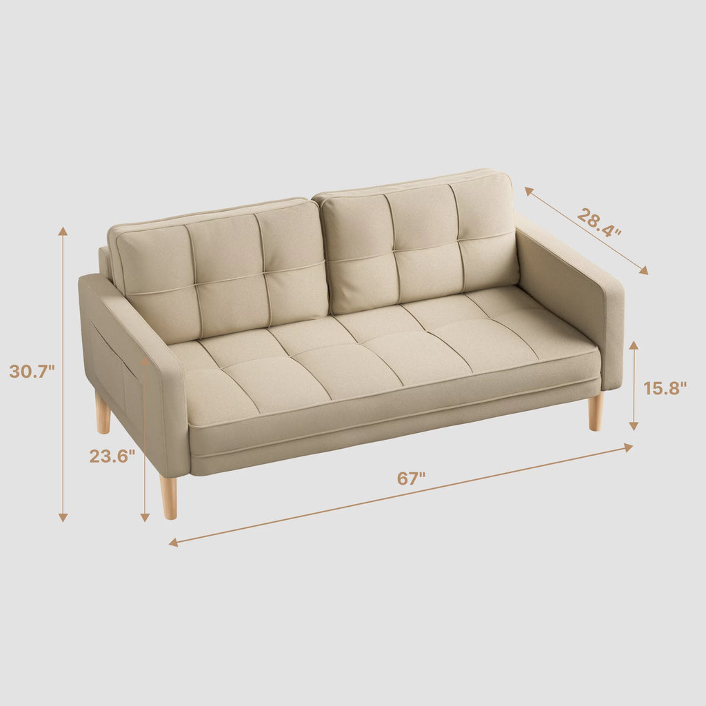 Gray Sofa with Storage Pockets N15427