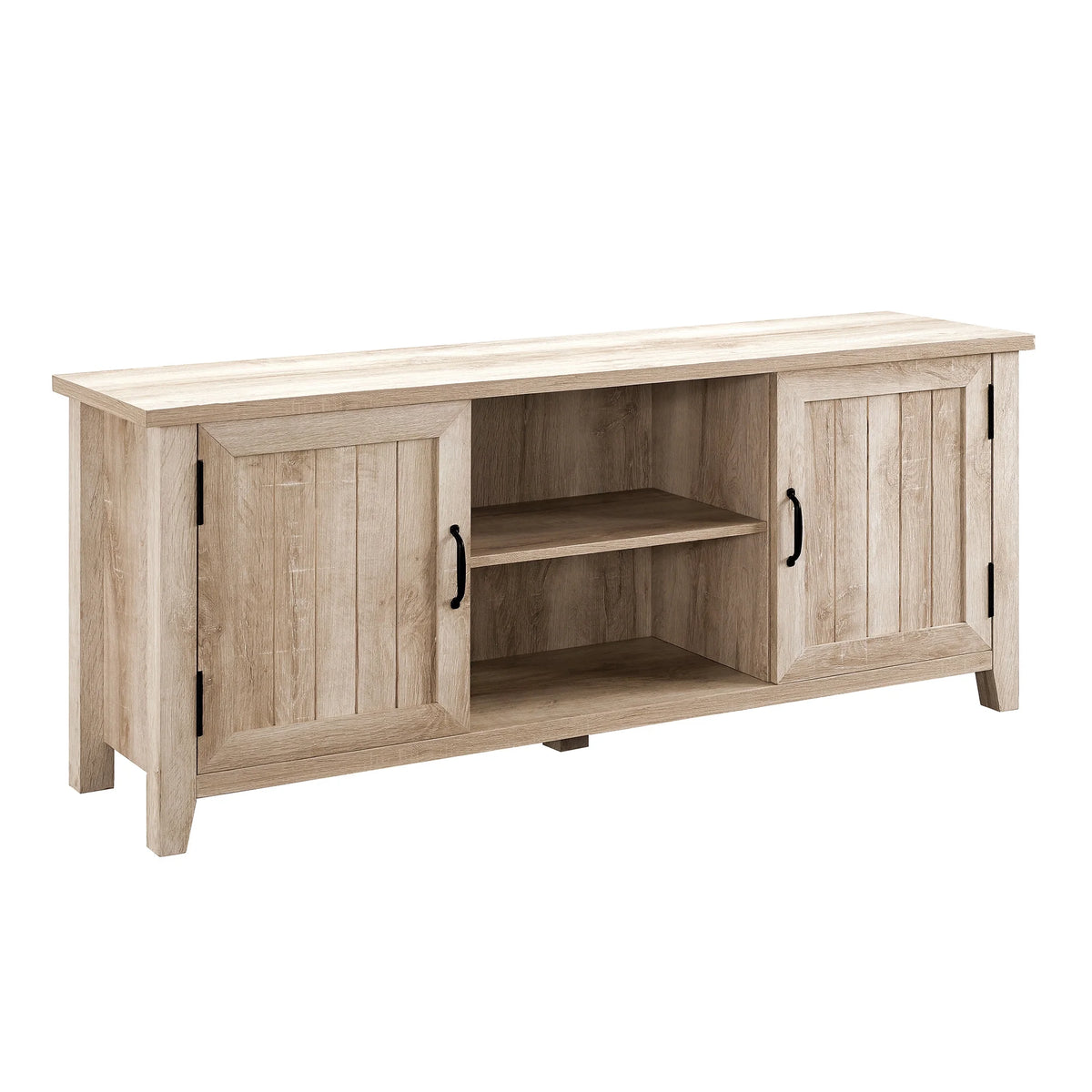 White Oak Grooved-Door TV Stand Y165