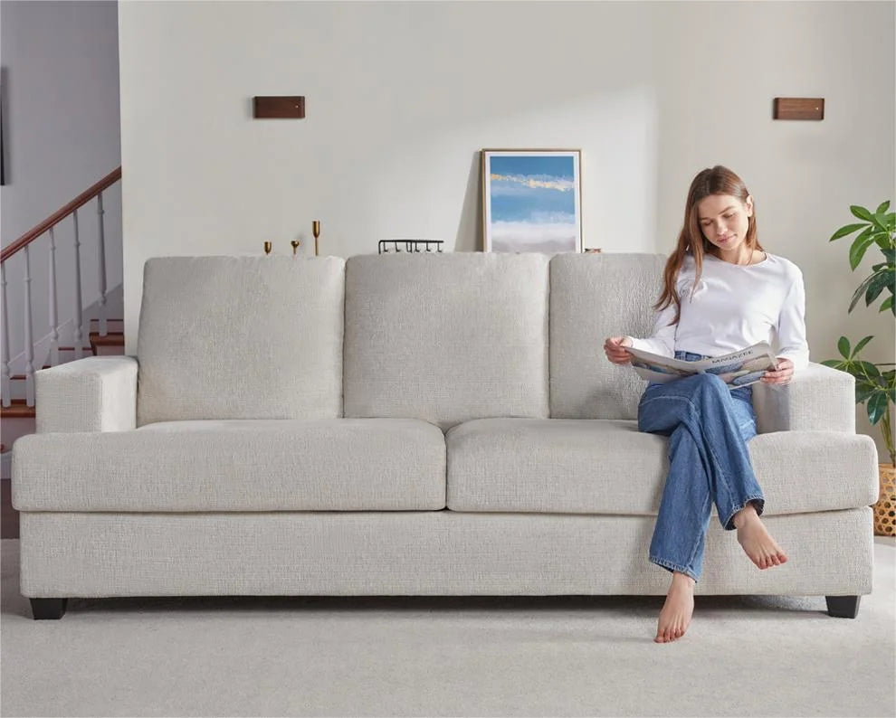 3 Seater Grey Chenille Sofa L725556