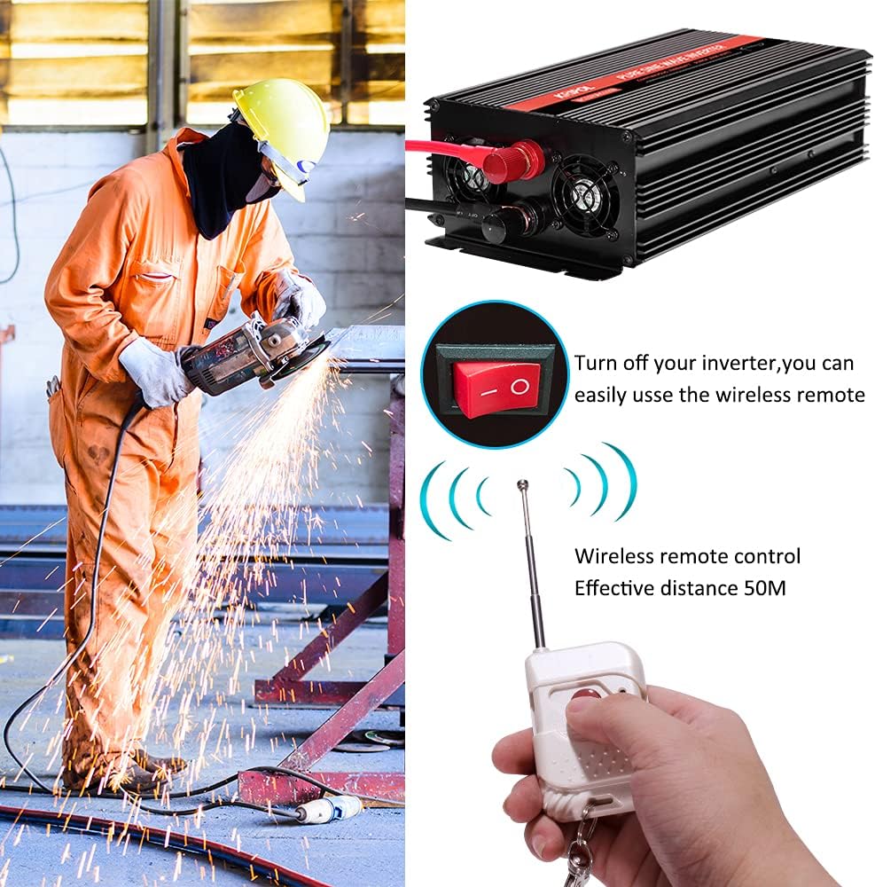 2000 Watt Pure Sine Wave Inverter 12V DC to 110v/120v AC M9248