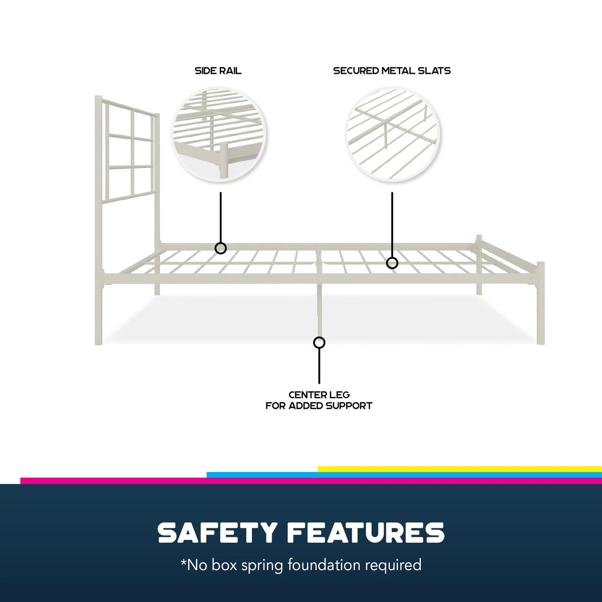 King Size Metal Bed with Under Bed Storage Q996786