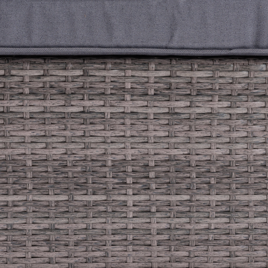 Grey Polyester 4-Piece Woven Rattan Patio Set P997