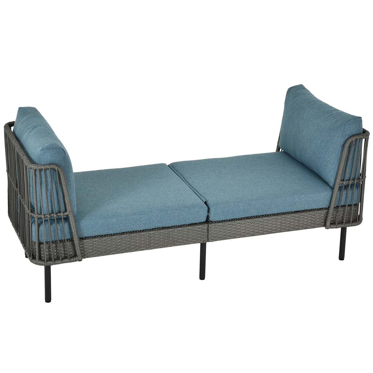 74in Wicker Outdoor Daybed with Cushion Z42883