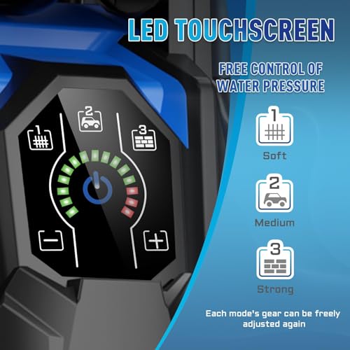 Electric Pressure Washer 5000PSI-Max 3.6GPM Touch Screen 4 Nozzles Blue W266401
