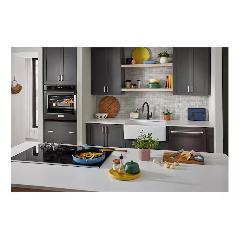 30 in. Single Electric Wall Oven with Convection Self-Cleaning in Black Stainless Steel H419222