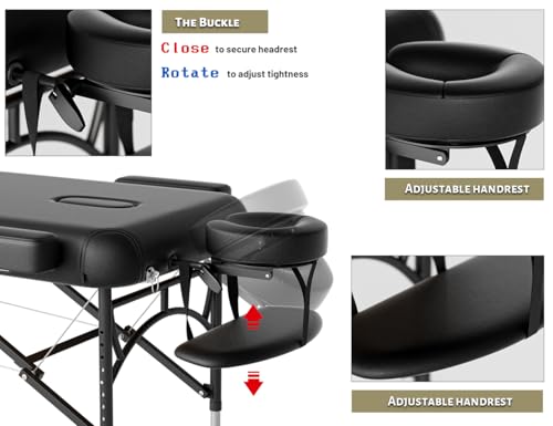 Portable 3 Fold Memory Foam Massage Table with Carrying Bag J377