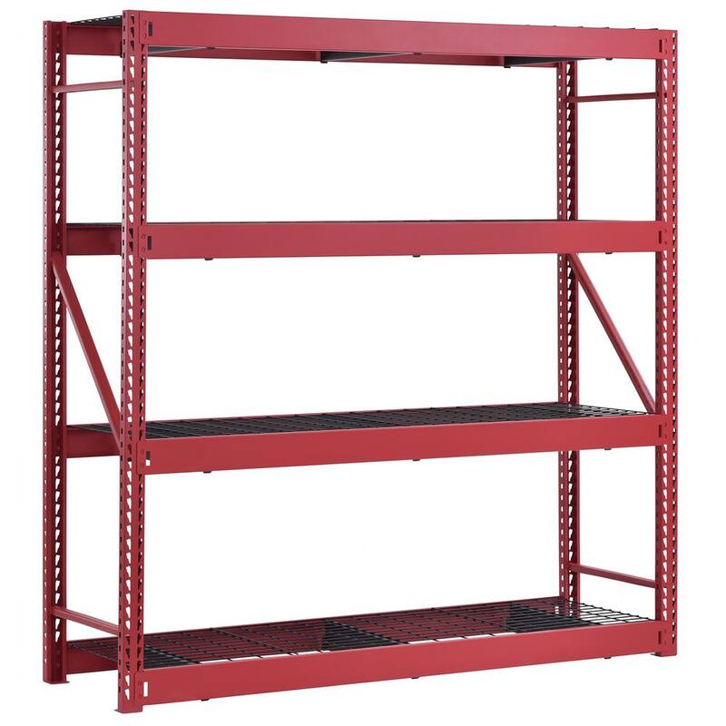 4-Tier Steel Freestanding Shelving Unit in Red C139