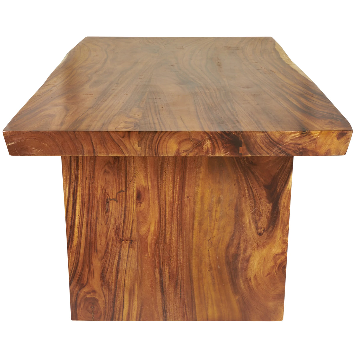 Brown Wood Dining Table with Block Style Base W2198