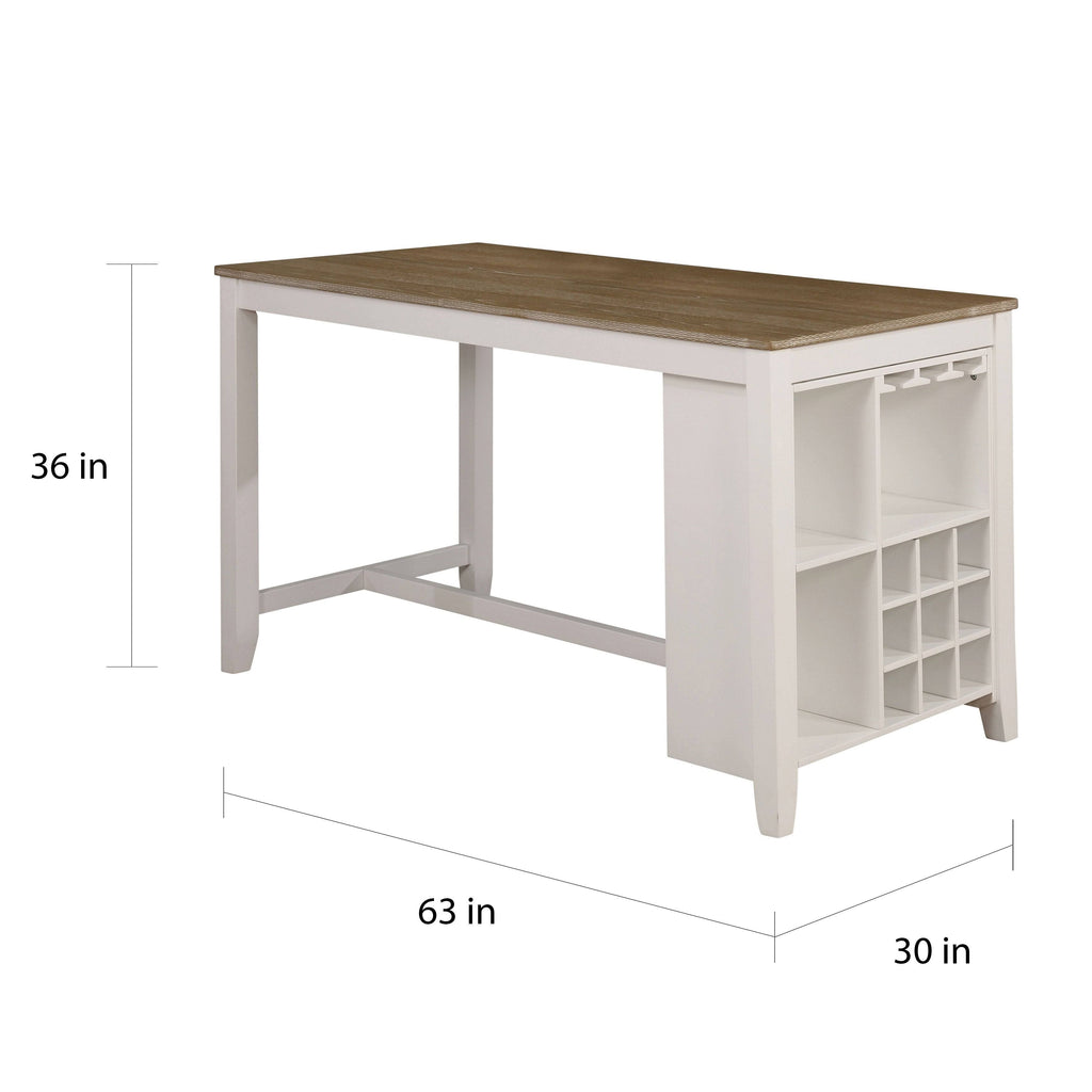 Rustic White 63 inch Kitchen Island F3591
