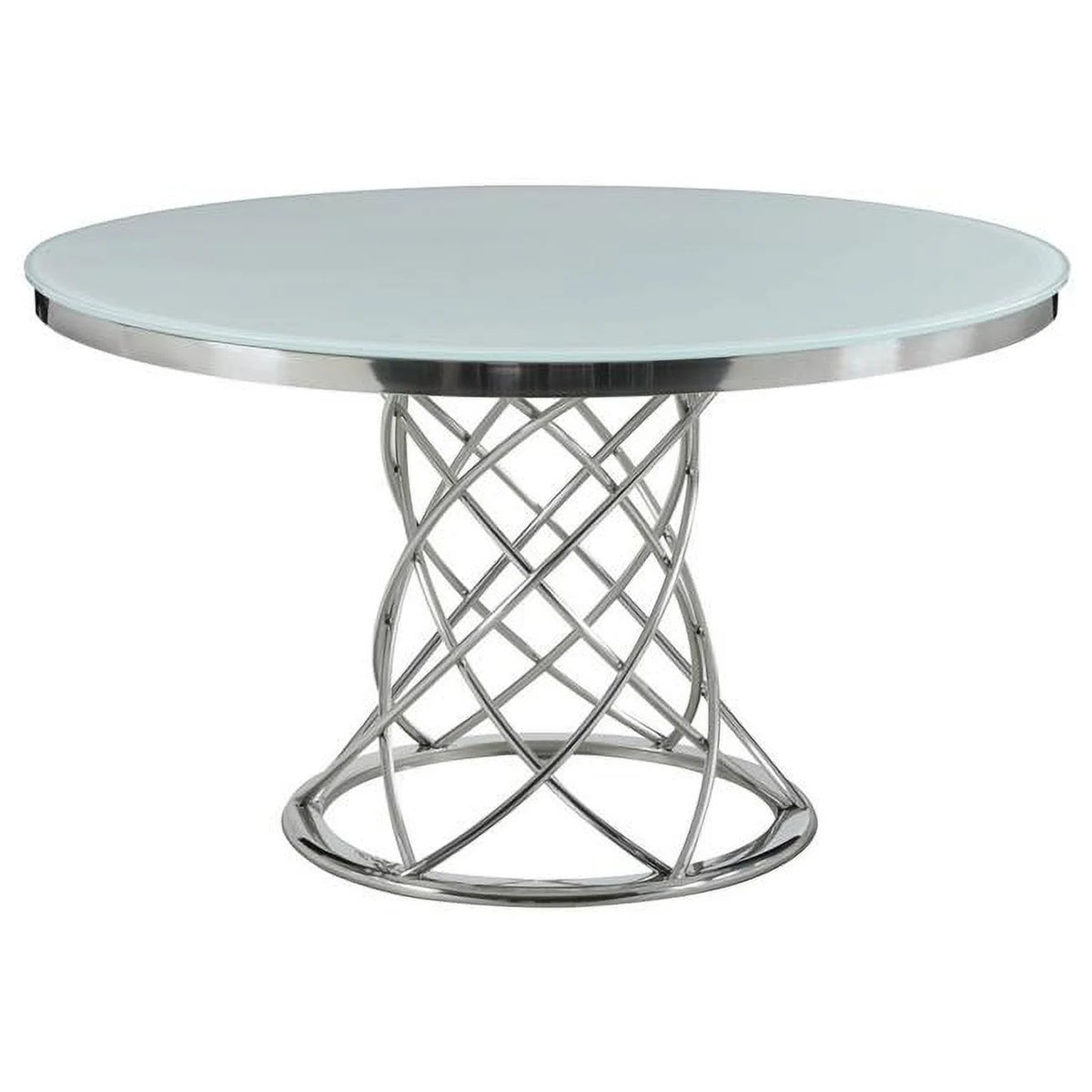 51 in. Round Glass Top Dining Table Q6291