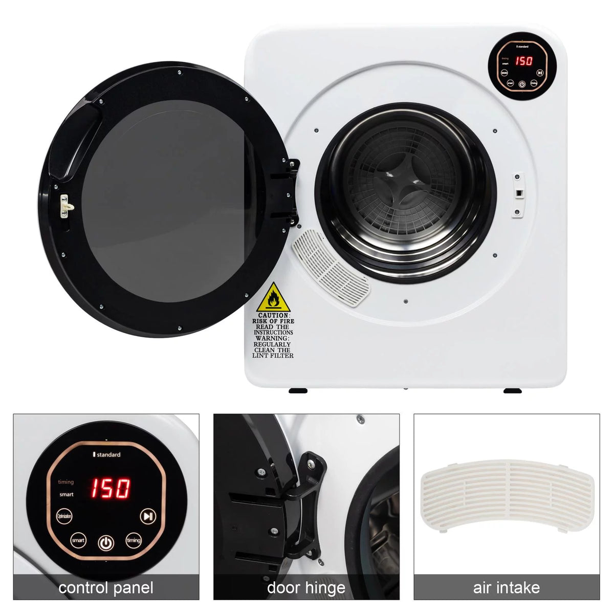 13.2lb Portable Compact Electric Dryer with Smart Controls K8255