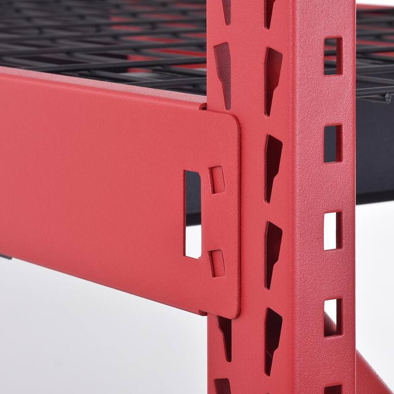4-Tier Steel Freestanding Shelving Unit in Red C139