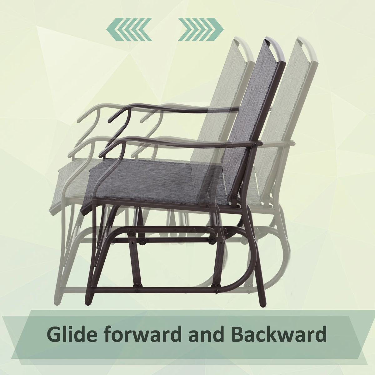 3 Pc Sling Fabric Rocking Glider Chair with Table Set Gray I19708