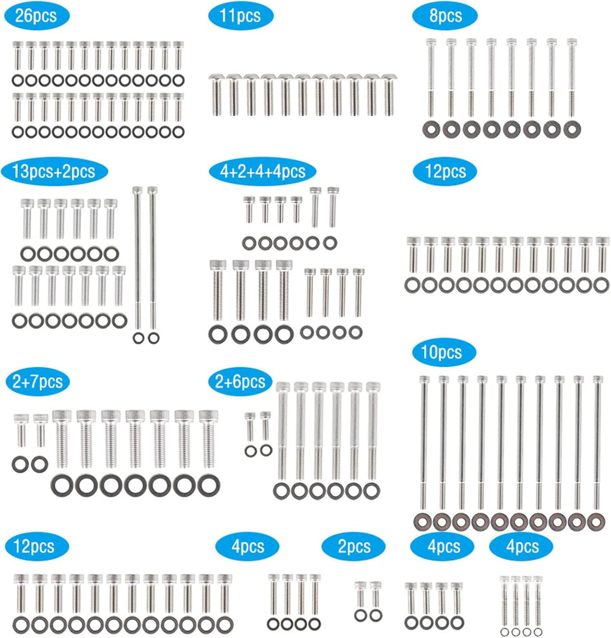 Bolt Kit Gaskets Fasteners Kit Pack of 2 K2162