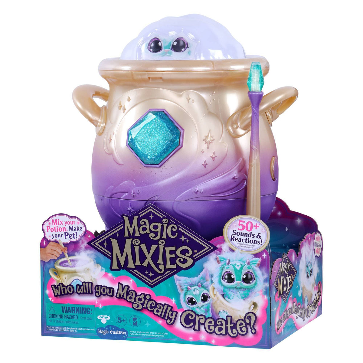 Blue Interactive Plush Toy Magical Misting Cauldron X9065
