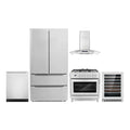 36 Dual Fuel Range, Wall Mount Range Hood, Dishwasher, Refrigerator with Ice Maker and Wine Cooler O32182
