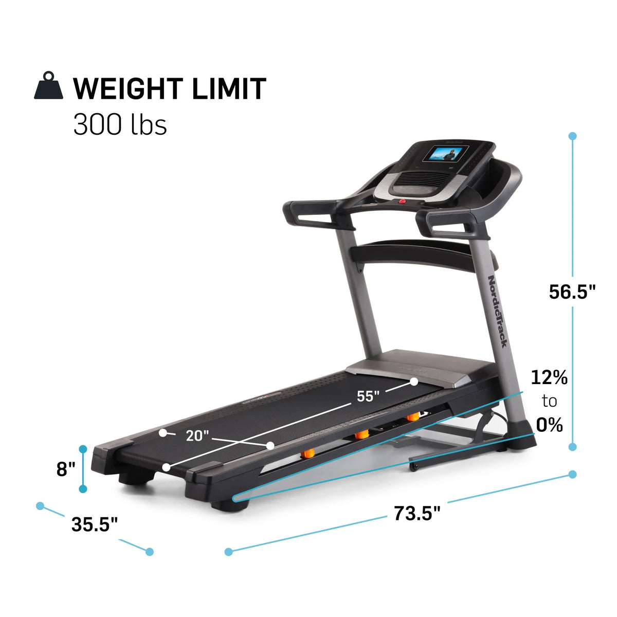Treadmill with 7” Tilting Touchscreen E334