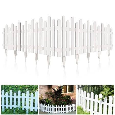 12-Pack White Vinyl Picket Garden Border Fence X593