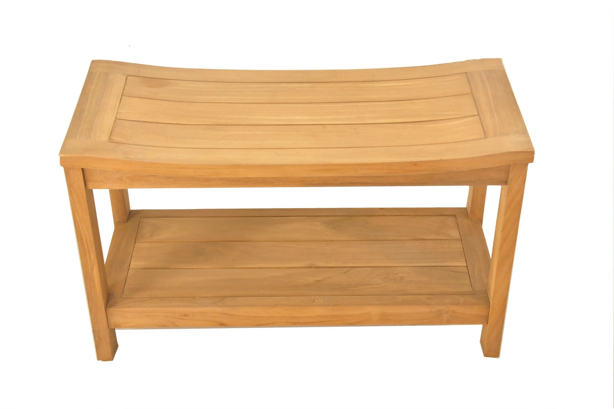 Teak Wood Shower Seat 30" Outdoor Bench V2078