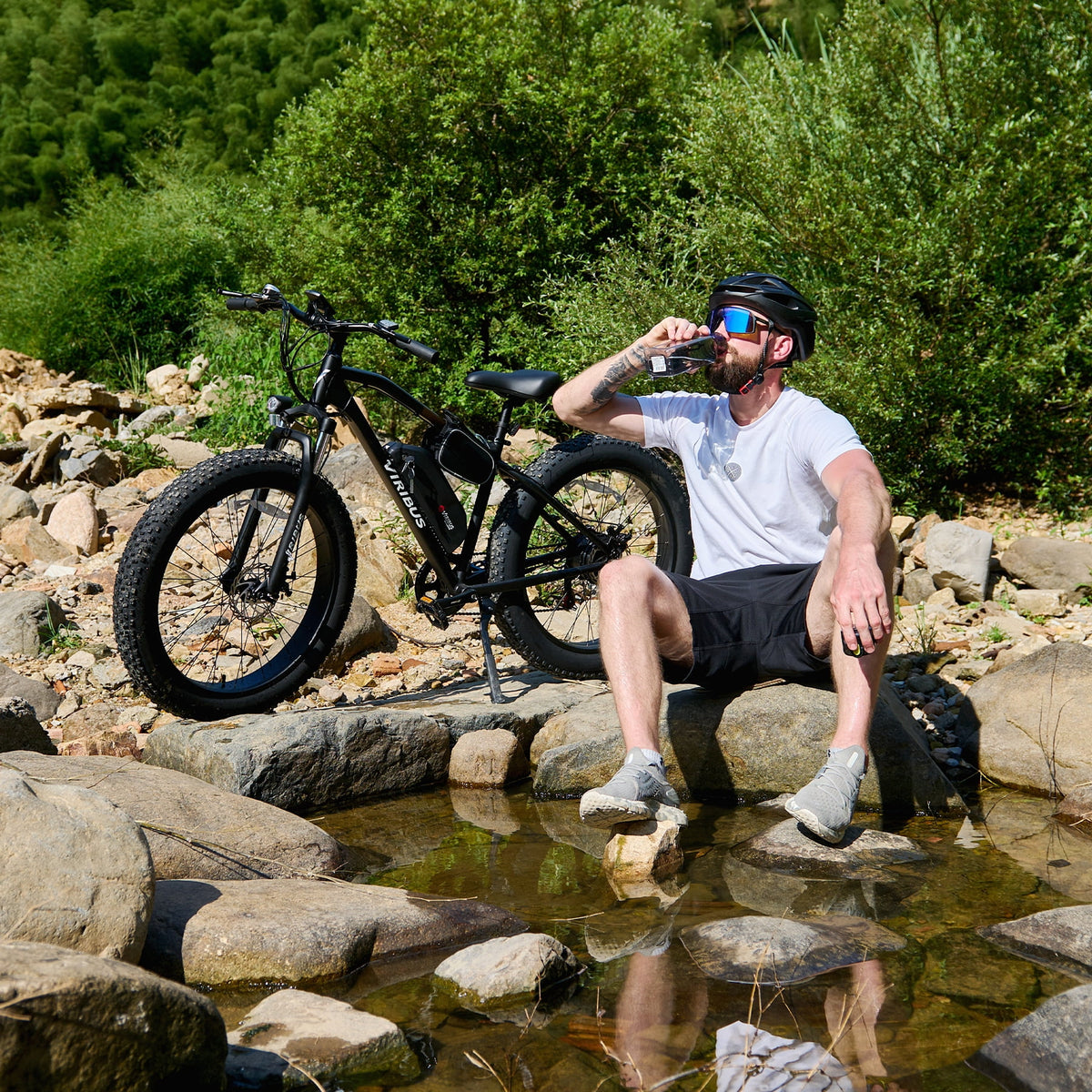Electric Mountain Bicycle 26 350W 48V Black O283666