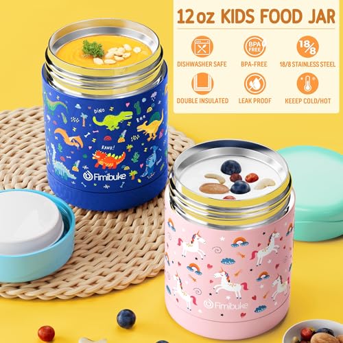 Kids Bento Snack Lunch Box with 4 Compartment, Insulated Lunch Bag, Stainless Steel Vacuum Thermos Food Jar, Ice Pack, Utensils Set G587858