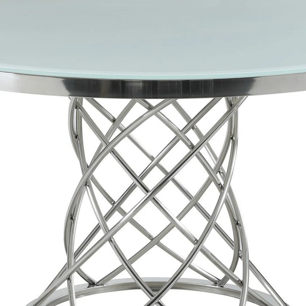 51 in. Round Glass Top Dining Table Q6291