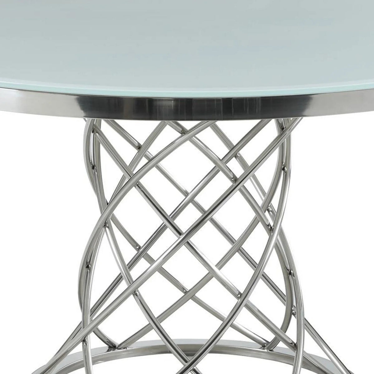 51 in. Round Glass Top Dining Table Q6291
