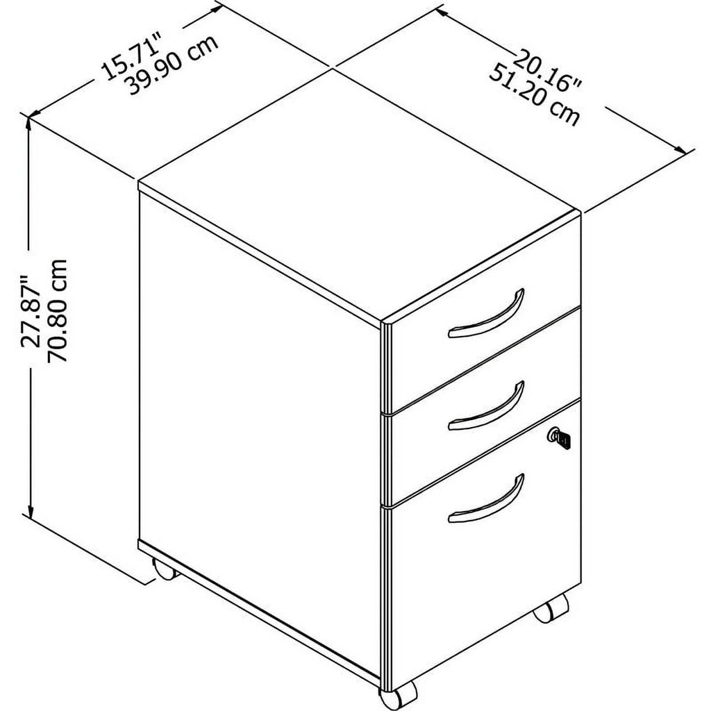 2 Piece Wood Mobile Filing Cabinet Set T402