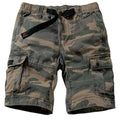 Camo Cargo Shorts with 6 Pockets Elastic Waist Khaki Camo 30 K930