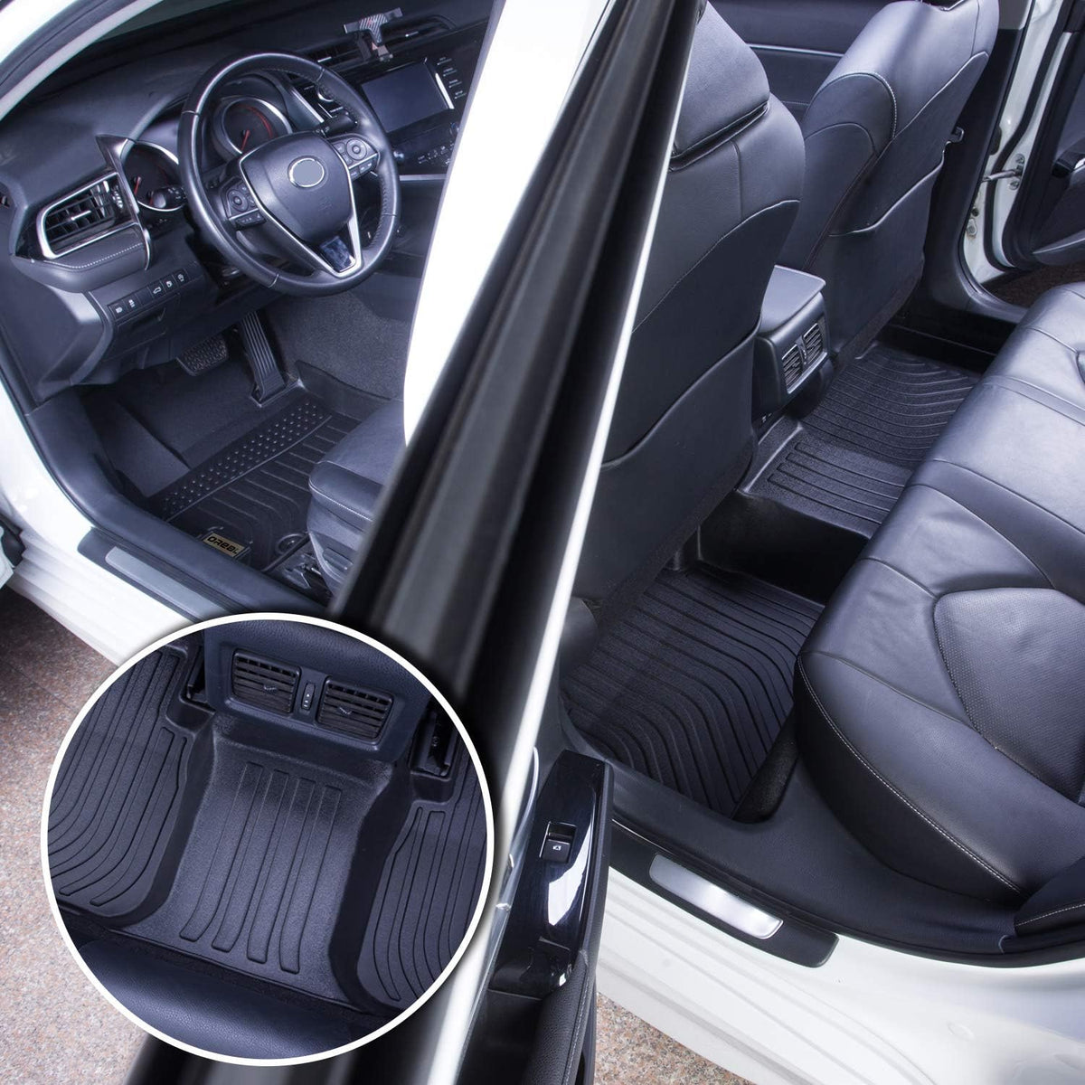 Black Floor Mats Liners Custom Fit Waterproof A7440