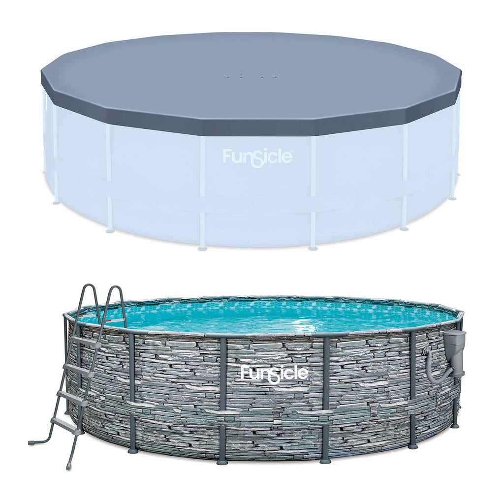 16' x 48" Round Frame Pool with Debris Cover C587738