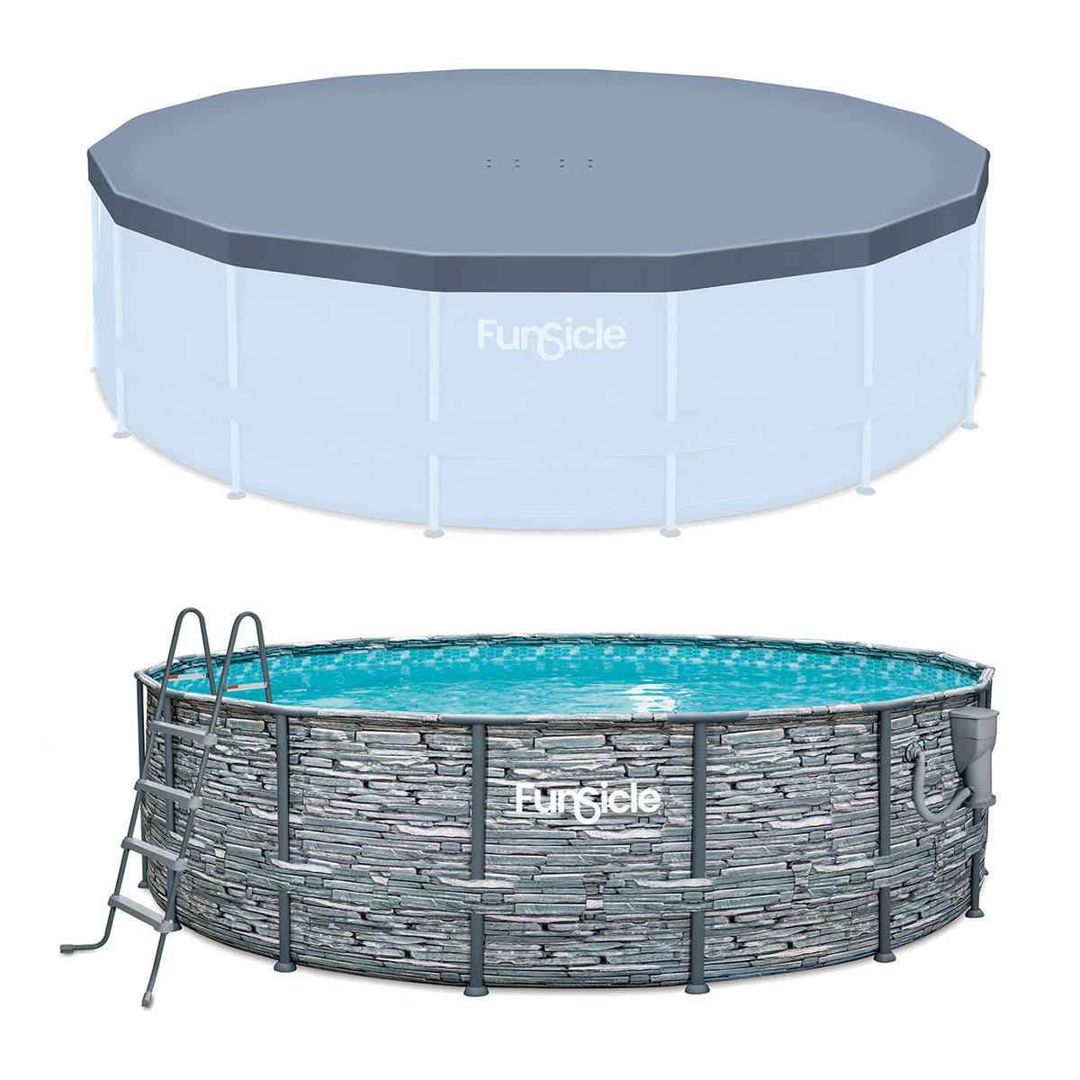 16' x 48" Round Frame Pool with Debris Cover C587738