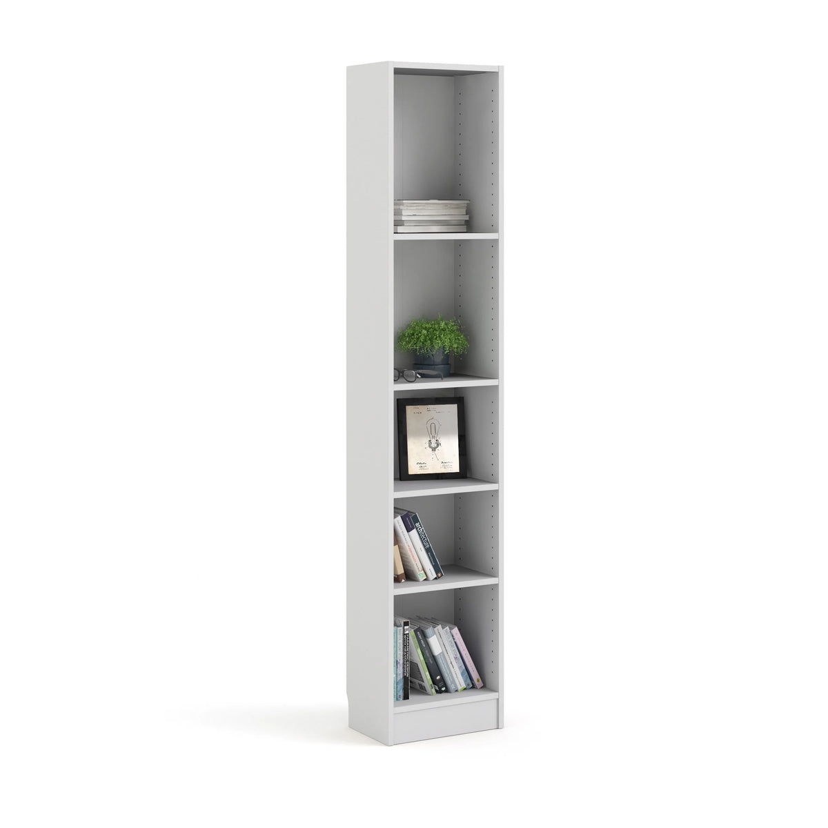 Tall Narrow 5 Shelf Bookcase A2494